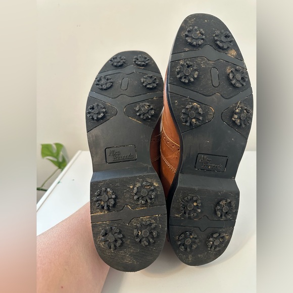 Allen Edmonds Comfort Orthotic Walnut Oxfords, Size 11.5 Golf Shoes Leather Tan - Picture 4 of 9